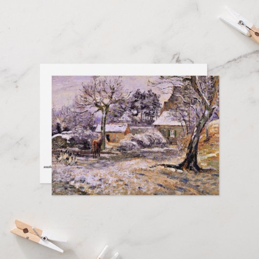 Pissarro - Schnee bei Montfoucault Karte (Vorderseite/Rückseite Beispiel)