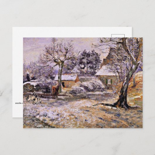 Pissarro - Schnee bei Montfoucault Postkarte (Vorne/Hinten)