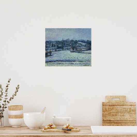 Pissarro - Schneeszene in Eragny (Bazincourt) Poster (Küche)