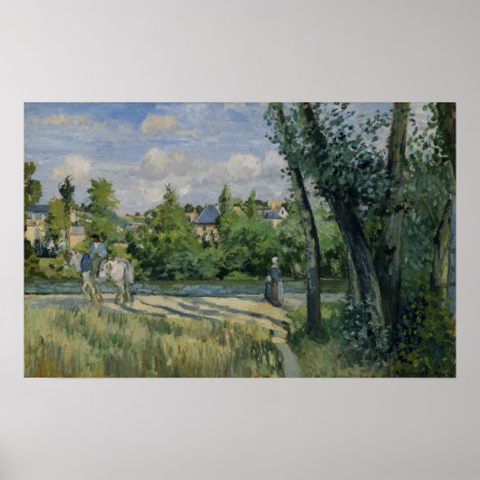 Pissarro - Sonnenlicht auf der Straße Pontoise Poster (Vorne)