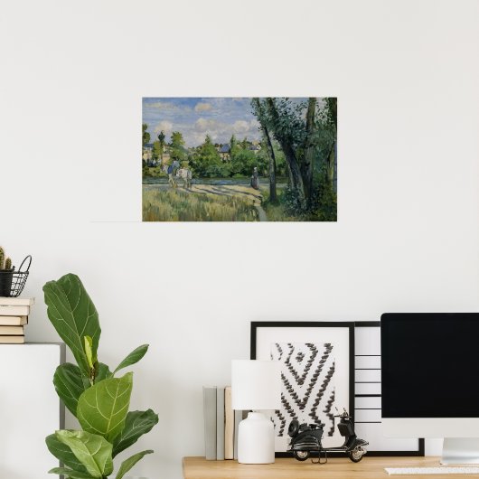 Pissarro - Sonnenlicht auf der Straße Pontoise Poster (Heimbüro)