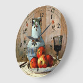 Pissarro - Still Life with Apples and Pitcher Große Wanduhr (Winkel)
