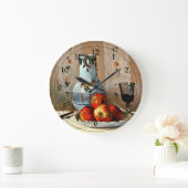 Pissarro - Still Life with Apples and Pitcher Große Wanduhr (Zuhause)