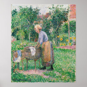 Pissarro - Waschfrau in Eragny 1893 Poster