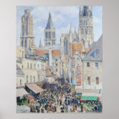 Pissarros Lebensmittelstraße, Rouen Poster (Vorne)