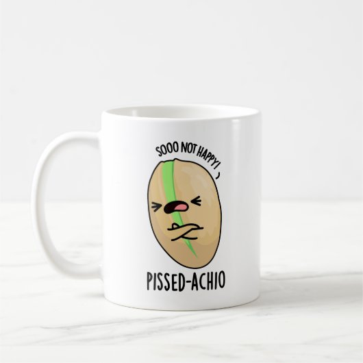 Pissed-achio Funny Pistachio Pun Kaffeetasse (Links)