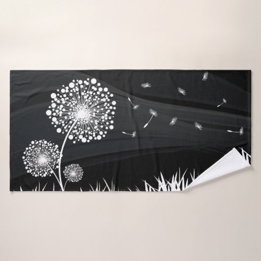 Pissenlit-Schwarzweiß-Badetuch Badehandtuch (Badehandtuch)