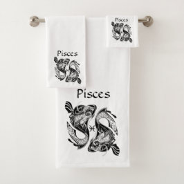 Pisst das Symbol und Zeichen der Fische Badhandtuch Set