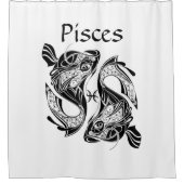 Pisst das Symbol und Zeichen der Fische Duschvorhang (Vorderseite)