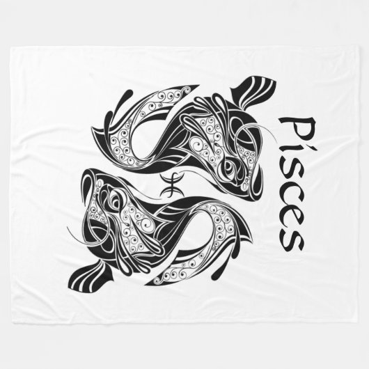 Pisst das Symbol und Zeichen der Fische Fleecedecke (Vorderseite (Horizontal))