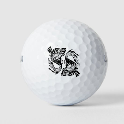 Pisst das Symbol und Zeichen der Fische Golfball (Vorderseite)
