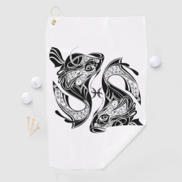 Pisst das Symbol und Zeichen der Fische Golfhandtuch