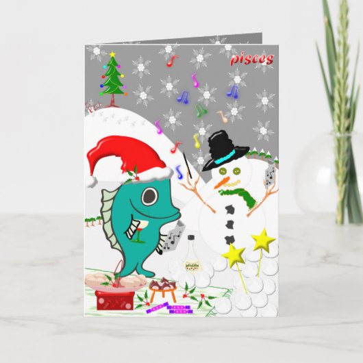 Pisst Weihnachtskarte. Feiertagskarte (Vorderseite)