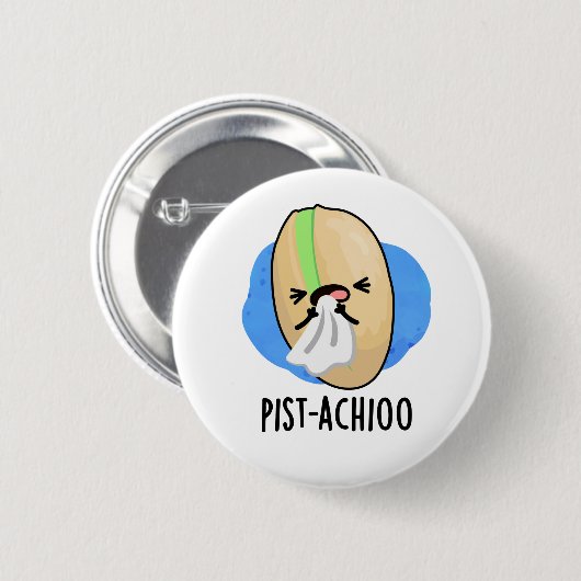 Pist-achioo Funny Sneezing Nut Pistachio Pun Button (Vorne & Hinten)