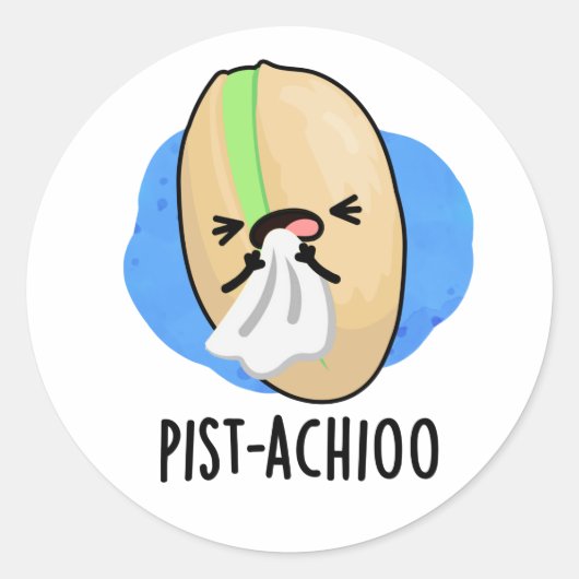 Pist-achioo Funny Sneezing Nut Pistachio Pun Runder Aufkleber (Vorderseite)