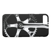 Pista Fahrrad Crankset - Weiß auf Schwarzem Case-Mate iPhone Hülle (Rückseite (Horizontal))