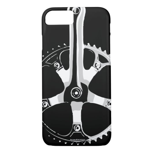 Pista Fahrrad Crankset - Weiß auf Schwarzem Case-Mate iPhone Hülle (Rückseite)
