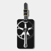 Pista Fahrrad Crankset - Weiß auf Schwarzem Gepäckanhänger (Vorderseite vertikal)