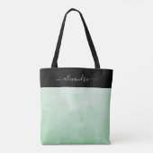 Pistachio Black rustikal elegant personalisiert Tasche (Rückseite)