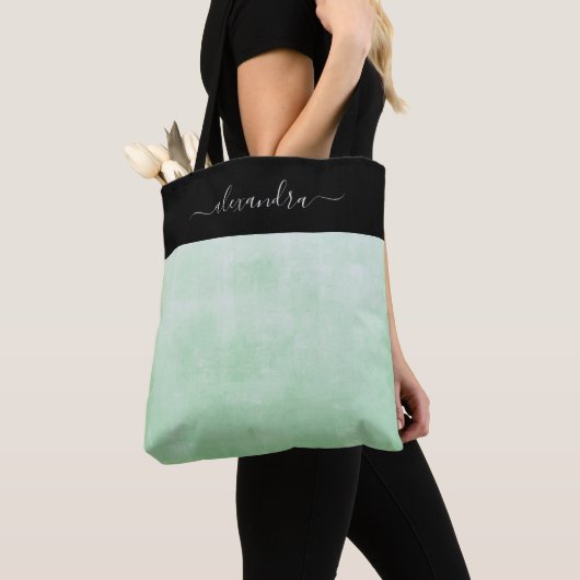 Pistachio Black rustikal elegant personalisiert Tasche (Von Nahem)