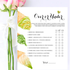 Pistachio Bridal Shower Over or Under Game