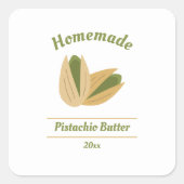 Pistachio Butter Etikett Quadratischer Aufkleber (Vorderseite)