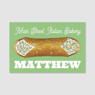 Pistachio Cannoli Italienische Bäckerei Food Desse Namensschild