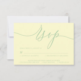 Pistachio & Cream Minimal Modern RSVP Karte