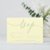 Pistachio & Cream Minimal Modern RSVP Karte (Stehend Vorderseite)