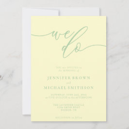 Pistachio & Cream Signature We Do Typo Wedding Einladung