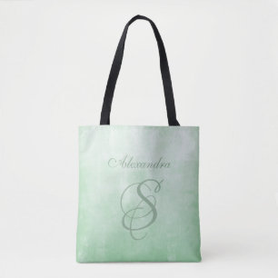 Pistachio Gray stilvolle rustikale Monogramm Tasche