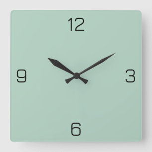 Pistachio Green B2D3C2 Color - Option zum Hinzufüg Quadratische Wanduhr