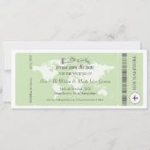 Pistachio Green Boarding Pass Save the Date (Vorderseite)