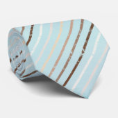 Pistachio Green Brown Streifen Muster Moderner Chi Krawatte (Gerollt)