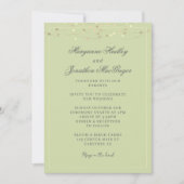 Pistachio Green Elegant QR Code Wedding Einladung (Vorderseite)