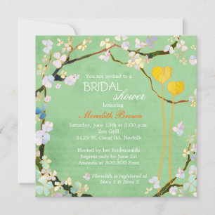 Pistachio Green Floral Brautparty Einladung