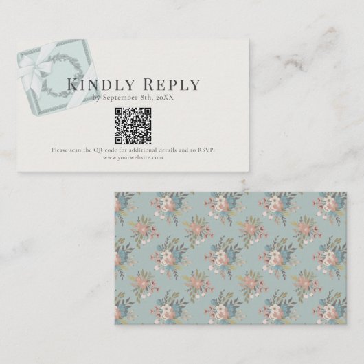 Pistachio Green Geschenkboxen QR Code UAWG Begleitkarte (Vorne/Hinten)