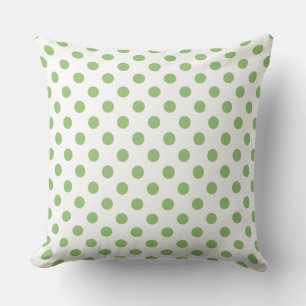 Pistachio Green Polka Dots Circles Kissen