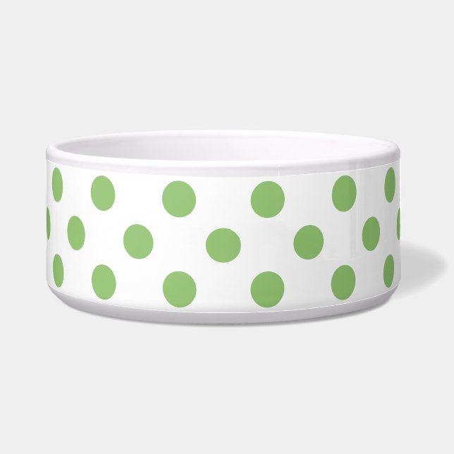 Pistachio Green Polka Dots Circles Napf (Vorderseite)
