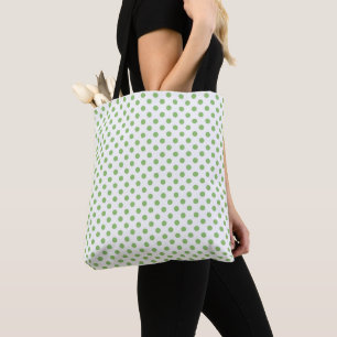 Pistachio Green Polka Dots Circles Tasche