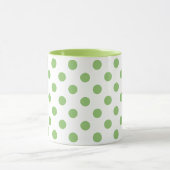 Pistachio Green Polka Dots Circles Tasse (Zentrum)