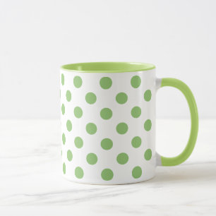 Pistachio Green Polka Dots Circles Tasse
