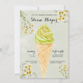 Pistachio IceCream Social Bridal Dusche Einladung (Vorderseite)