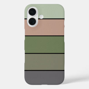 Pistachio Nut Muschel Green Peach Lila Streifen iPhone 16 Hülle