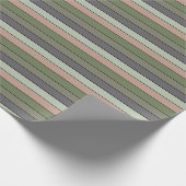 Pistachio Nut Muschel Green Peach Lila Streifen Geschenkpapier (Ecke)