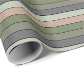 Pistachio Nut Muschel Green Peach Lila Streifen Geschenkpapier (Rolleneckpunkt)