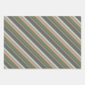 Pistachio Nut Muschel Green Peach Lila Streifen Geschenkpapier Set (Vorderseite 3)