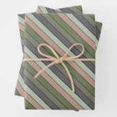 Pistachio Nut Muschel Green Peach Lila Streifen Geschenkpapier Set (Beispiel)