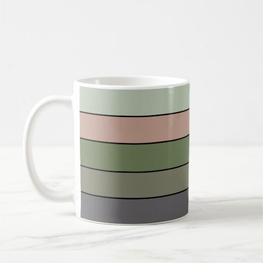 Pistachio Nut Muschel Green Peach Lila Streifen Kaffeetasse (Links)