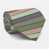 Pistachio Nut Muschel Green Peach Lila Streifen Krawatte (Gerollt)